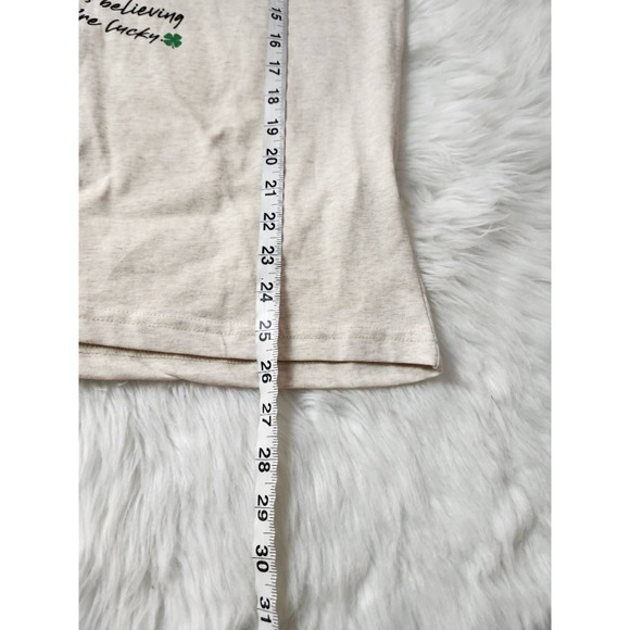 Leperchaun Mens Denim & Flower Graphic T-Shirt Off White Heathered S New - Picture 4 of 5